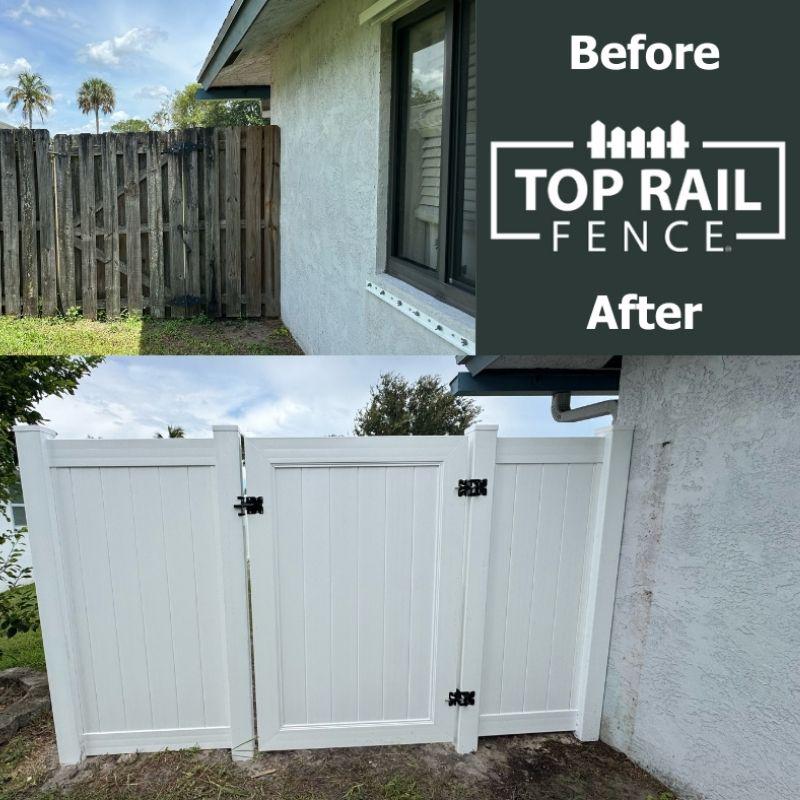 Vinyl Fence installed by Top Rail Fence
