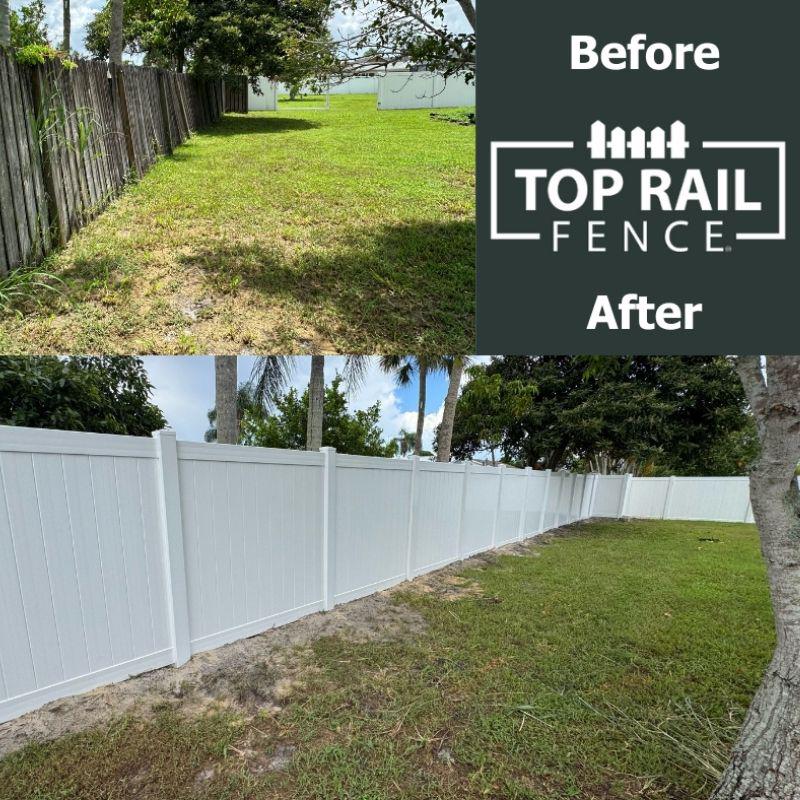 Vinyl Fence installed by Top Rail Fence