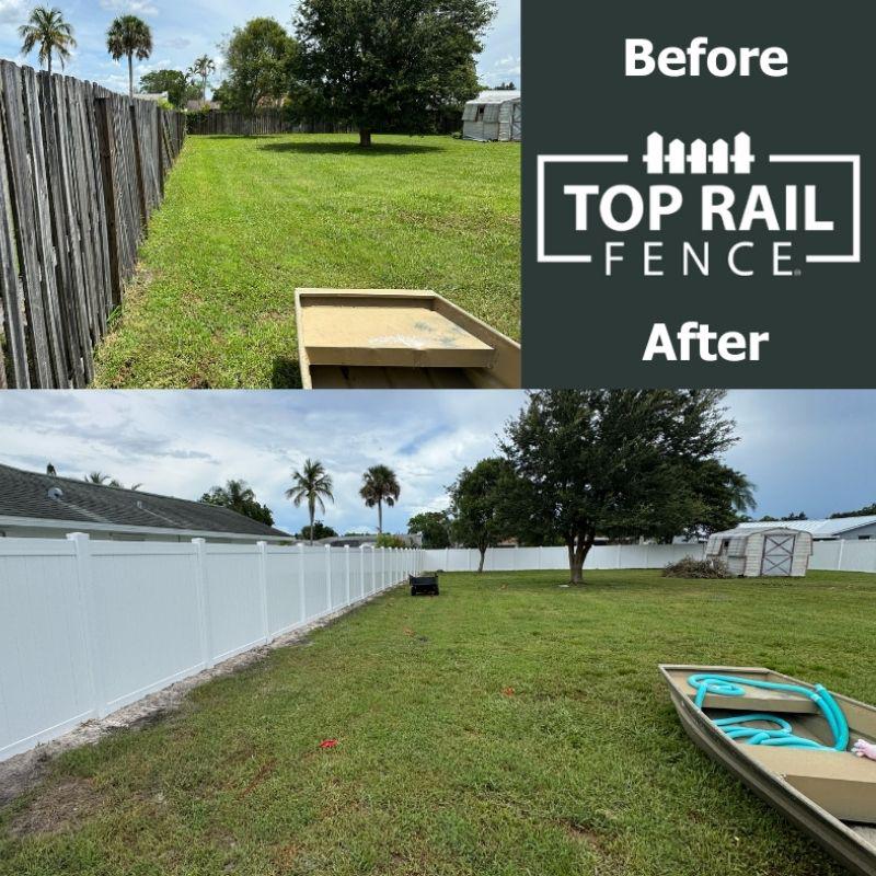 Vinyl Fence installed by Top Rail Fence