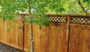 Wood Fence with Lattice top by Top Rail Fence