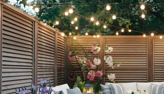 louvered wood fence