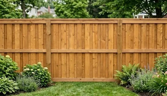 wood board on board privacy fence