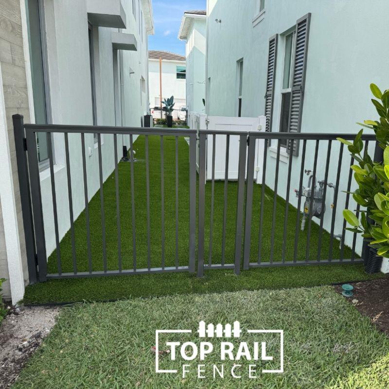 Aluminum gate installation by Top Rail Fence