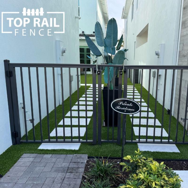 Aluminum gate installation by Top Rail Fence