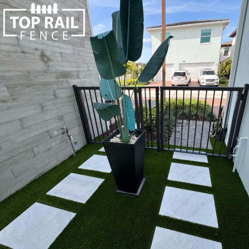 Aluminum gate installation by Top Rail Fence