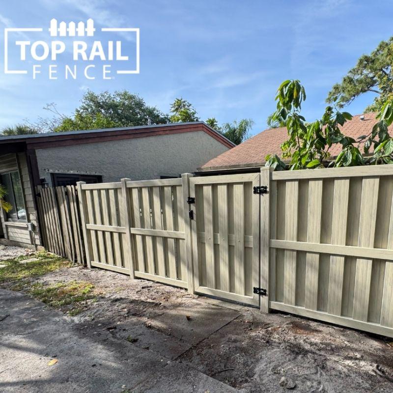Shadowbox Vinyl Fence Installation by Top Rail Fence