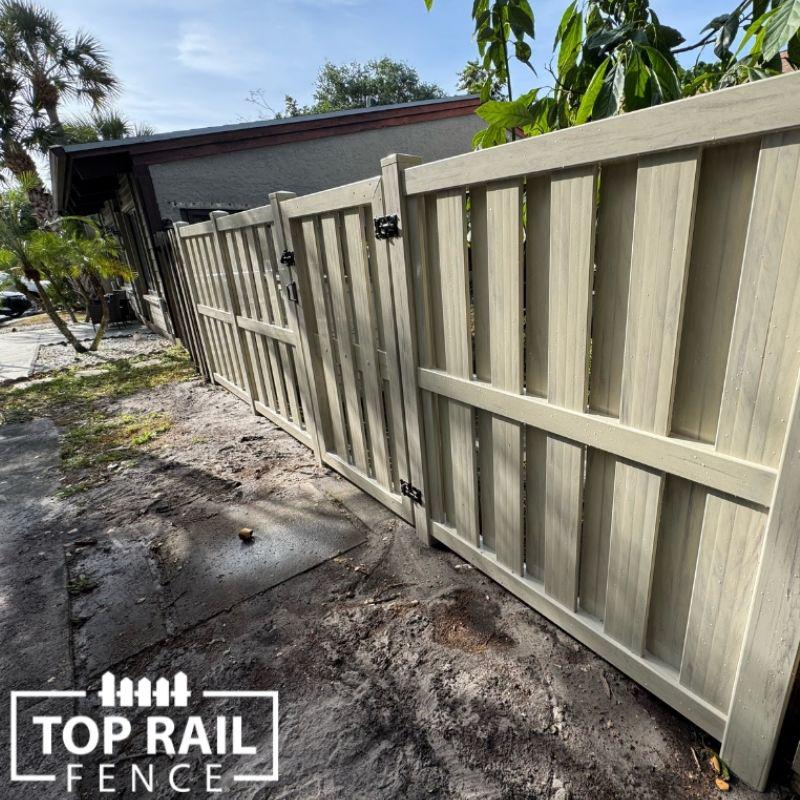 Shadowbox Vinyl Fence Installation by Top Rail Fence