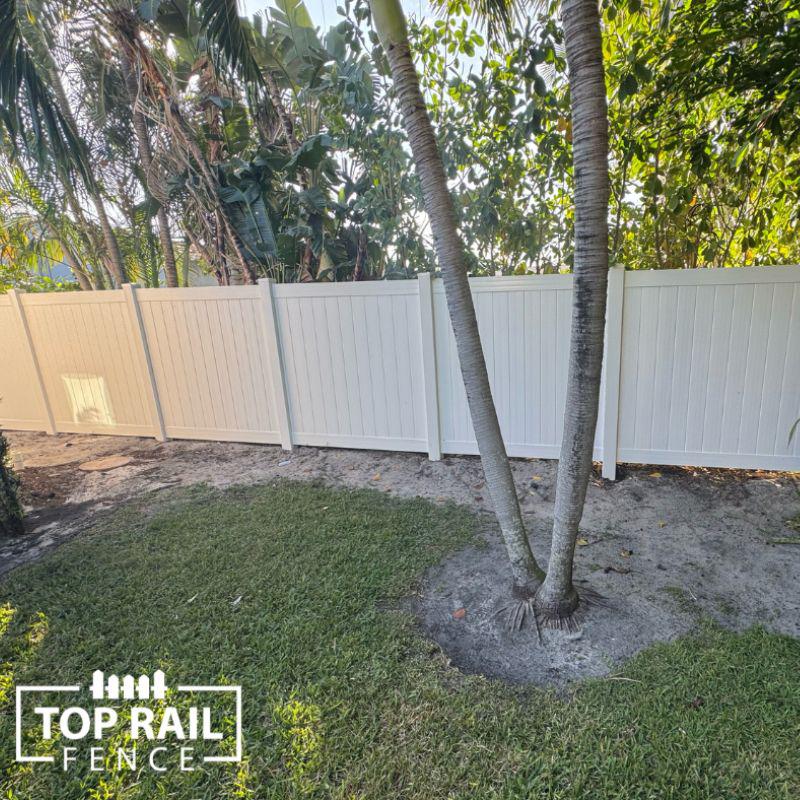 Vinyl fence installed by Top Rail Fence