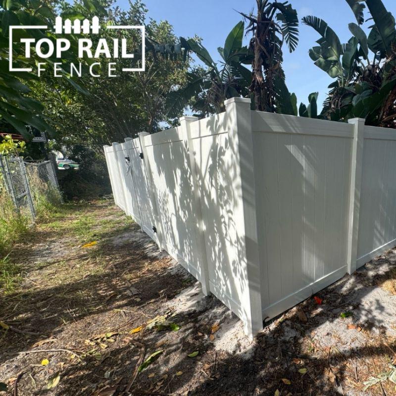 Vinyl Privacy Fence Installation by Top Rail Fence