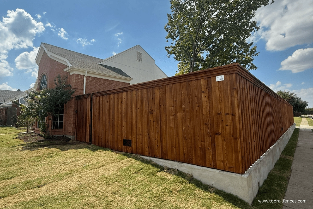 Cedar Fence installed by Top Rail Fence