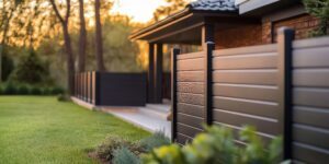 Composite fence around the front of a home.