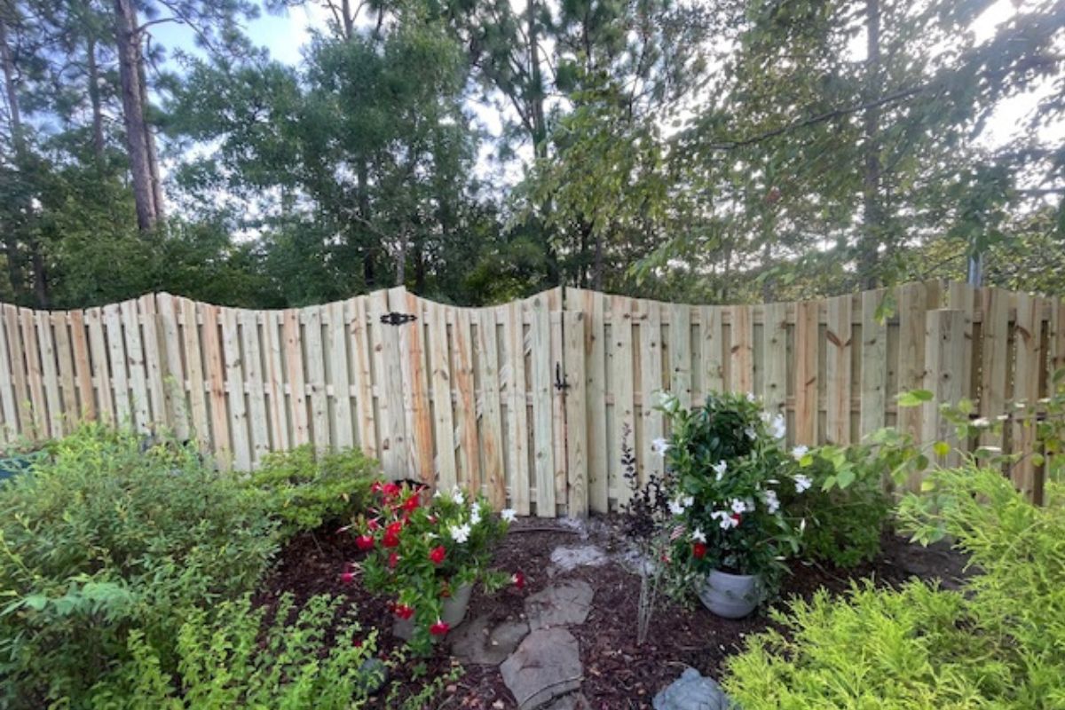 Shadowbox also called a good neighbor fence