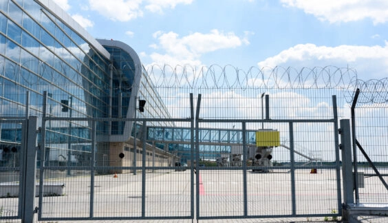 Airport fence and gate