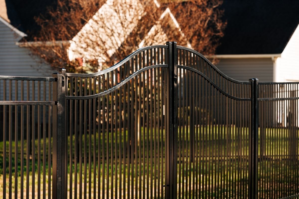 ornamental metal fence and gate