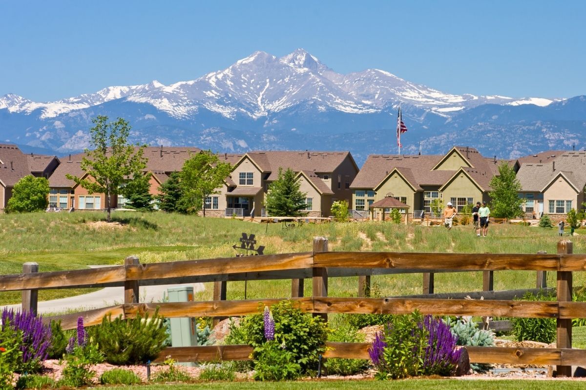 Neighborhood in Fort Collins with ranch rail fence