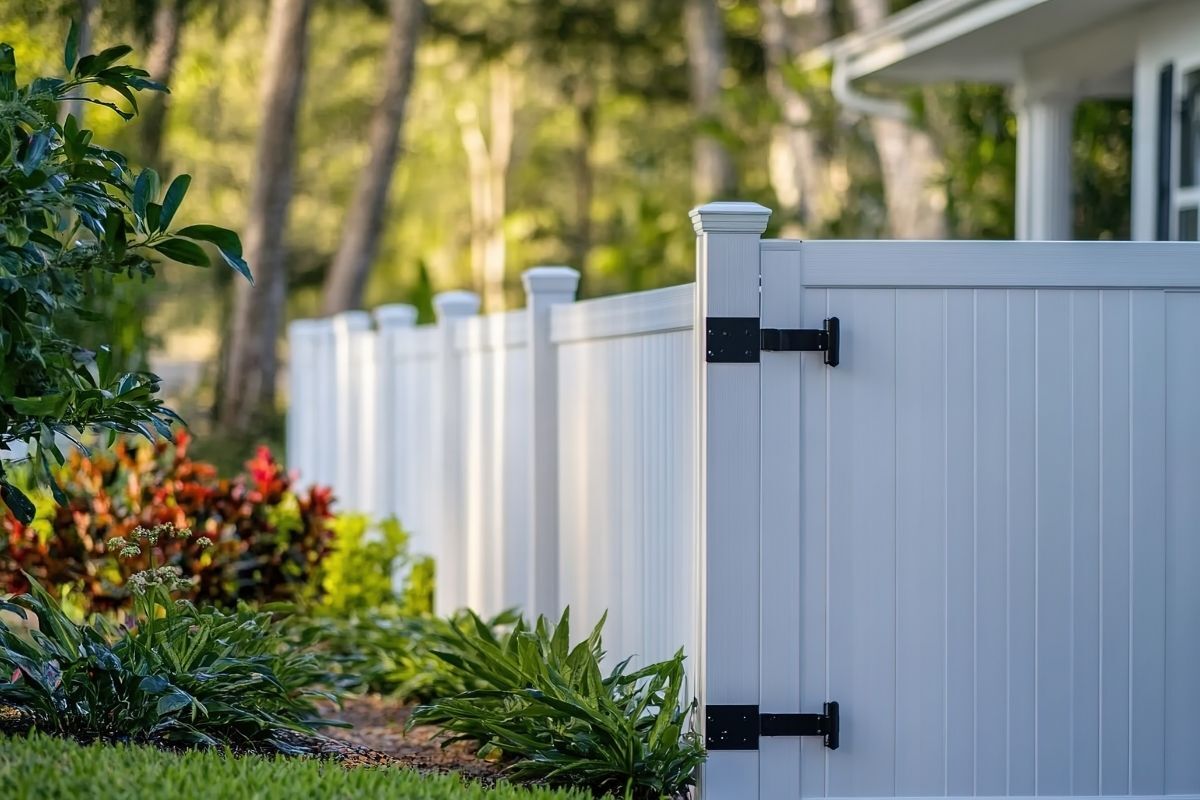 vinyl fence near a home in Florida