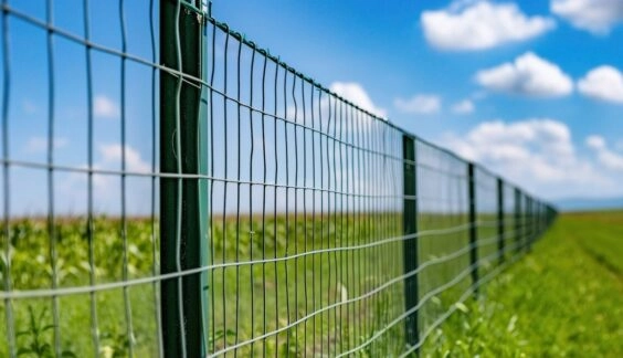 Metal woven wire farm fence