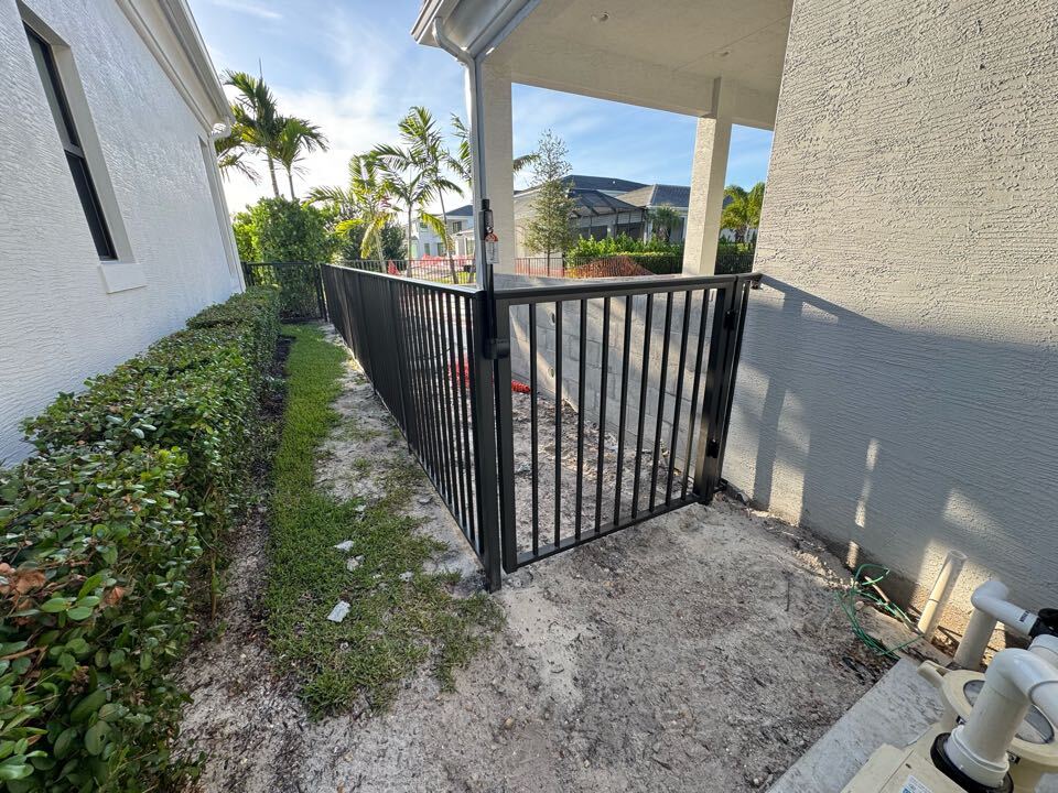 In the Artistry HOA community of Palm Beach Gardens, FL, we helped a family who recently relocated from the greater Detroit area install a 4-foot-tall bronze aluminum fence for their new pool, which is currently under construction. We coordinated with their pool contractor and handled all permitting to ensure a smooth process. 