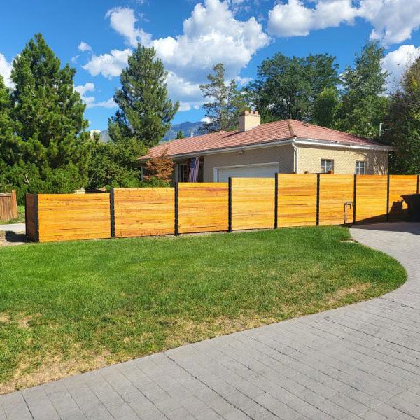 Modern Wooden Top Rail Fence in South Salt Lake City