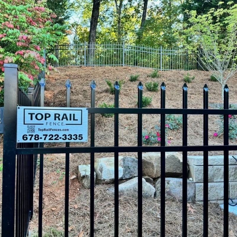 Ornamental metal fence installed by Top Rail Fence