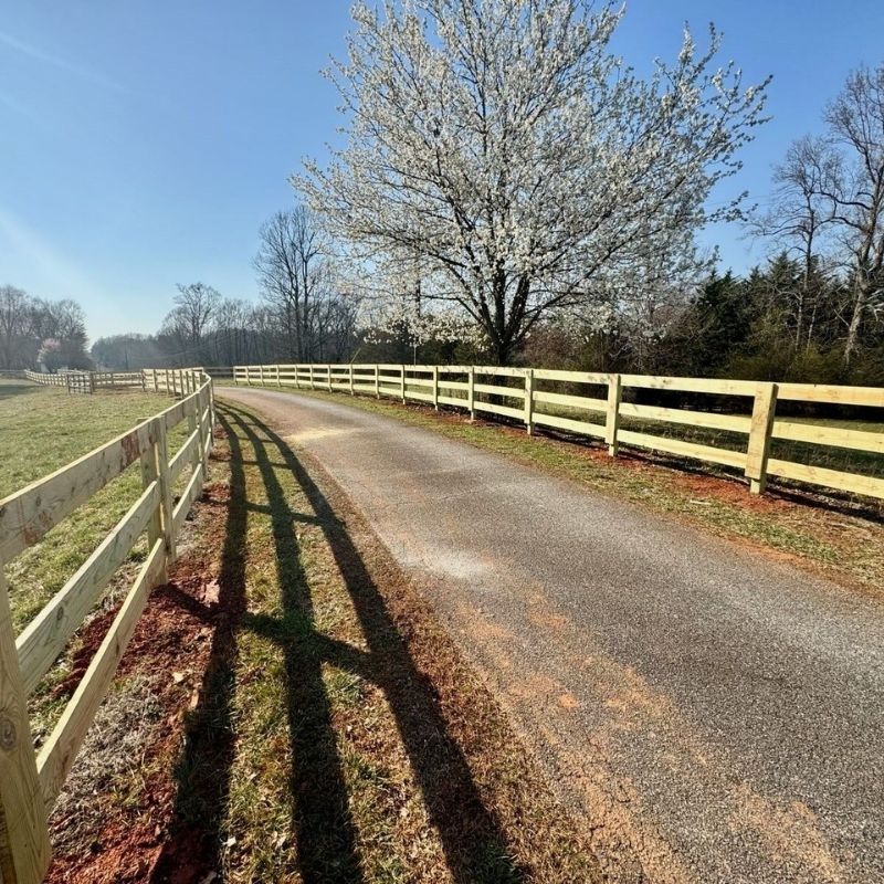 post and rail fence installed by Top Rail Fence