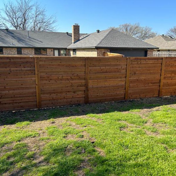 Modern Wooden Top Rail Fence in North Dallas