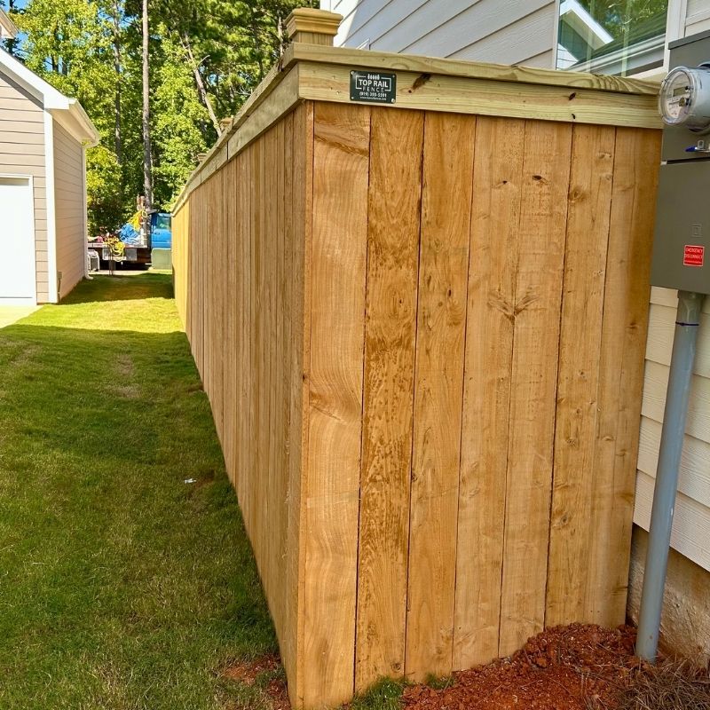 Cap and Trim fence installed by Top Rail Fence