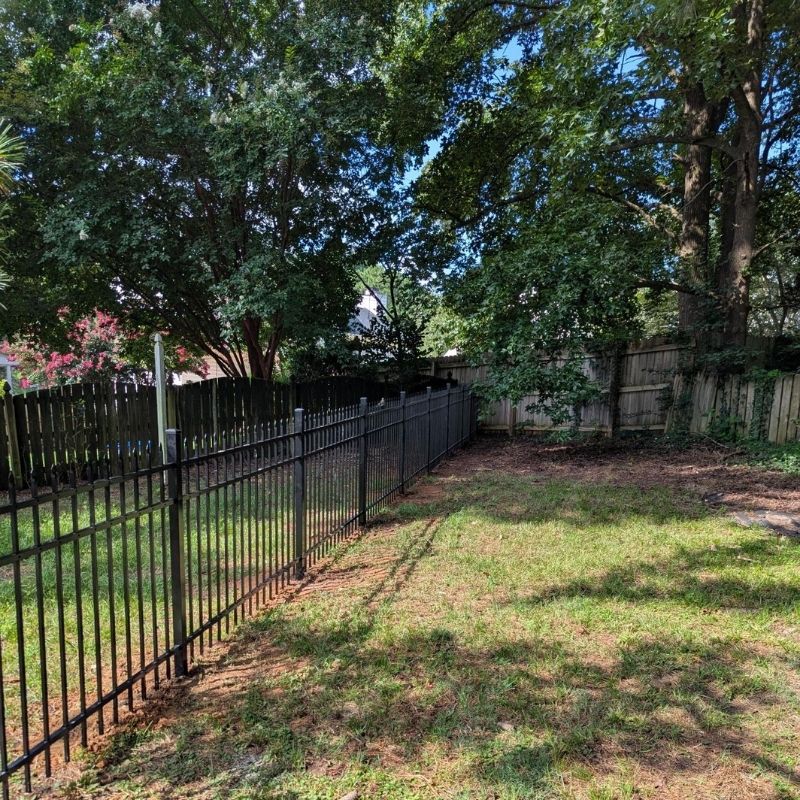 aluminum fence installed by top rail fence