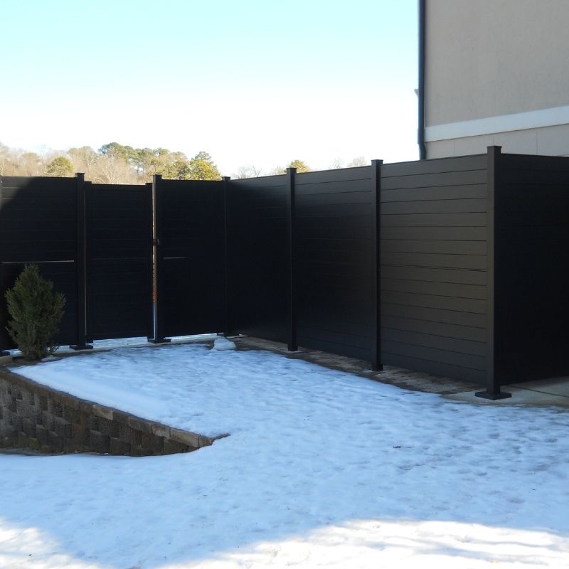 SleekFence® aluminum privacy fence installed by Top Rail Fence