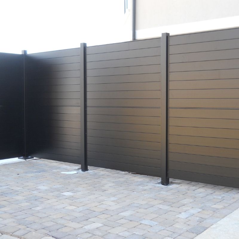 SleekFence® aluminum privacy fence installed by Top Rail Fence