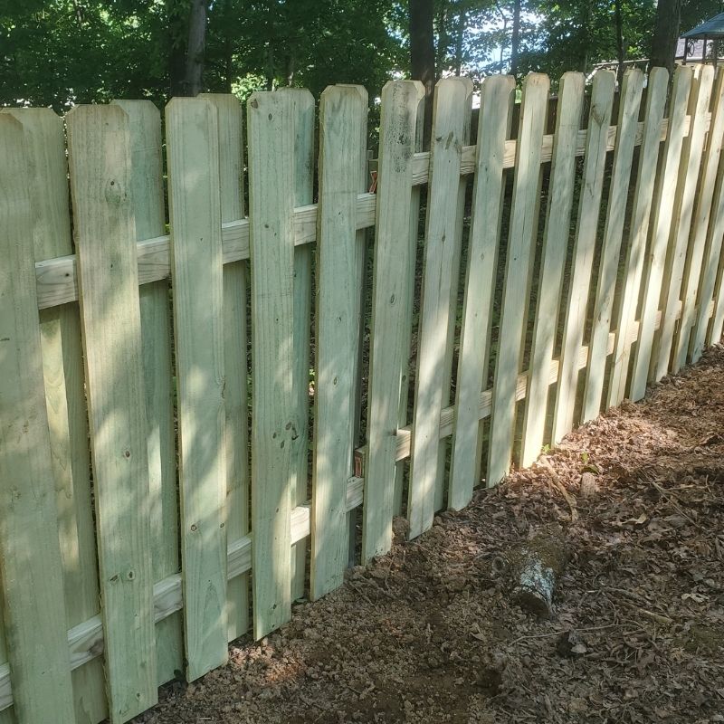 Wood Shadowbox Fence Repair by Top Rail Fence