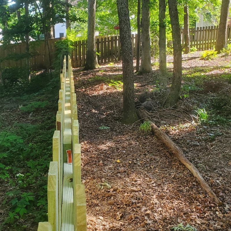 Wood Shadowbox Fence Repair by Top Rail Fence