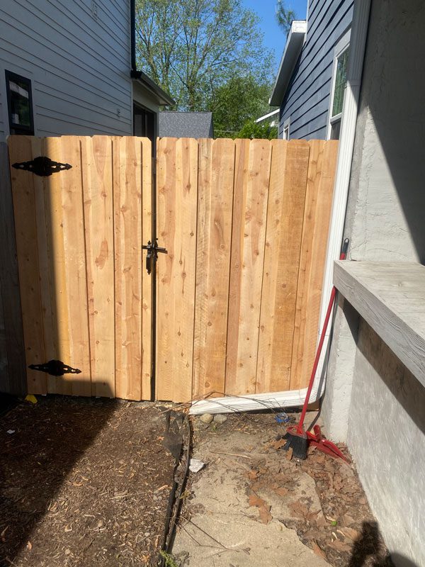 wood gate installation in North Indianapolis