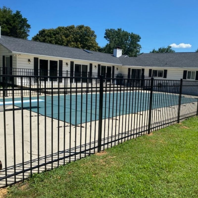 aluminum pool fence installed by Top Rail Fence