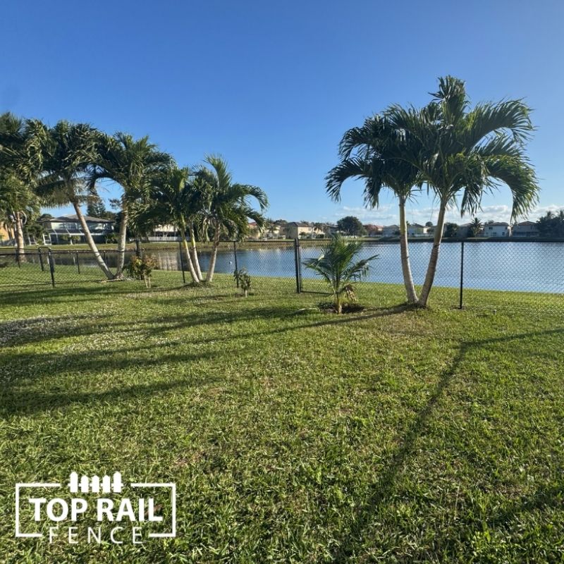 new chain link fence installed by Top Rail Fence