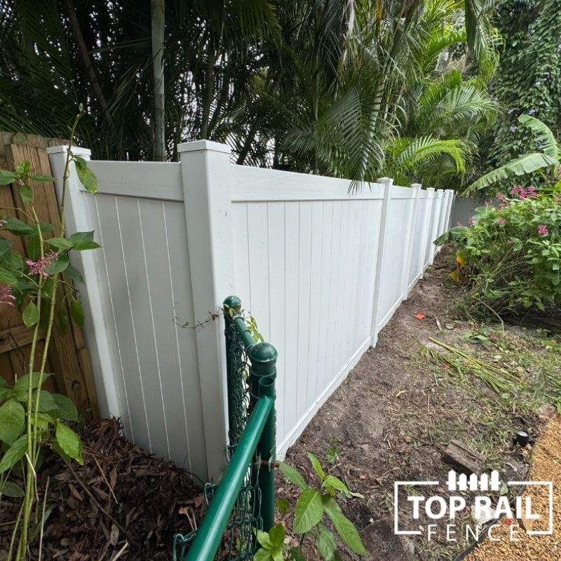 White vinyl fence