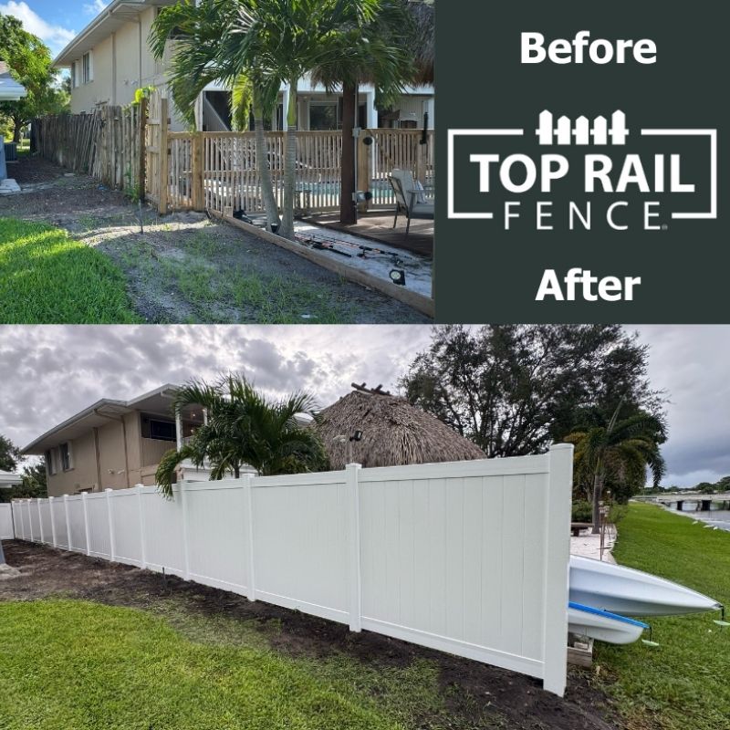 Vinyl Fence Installed by Top Rail Fence