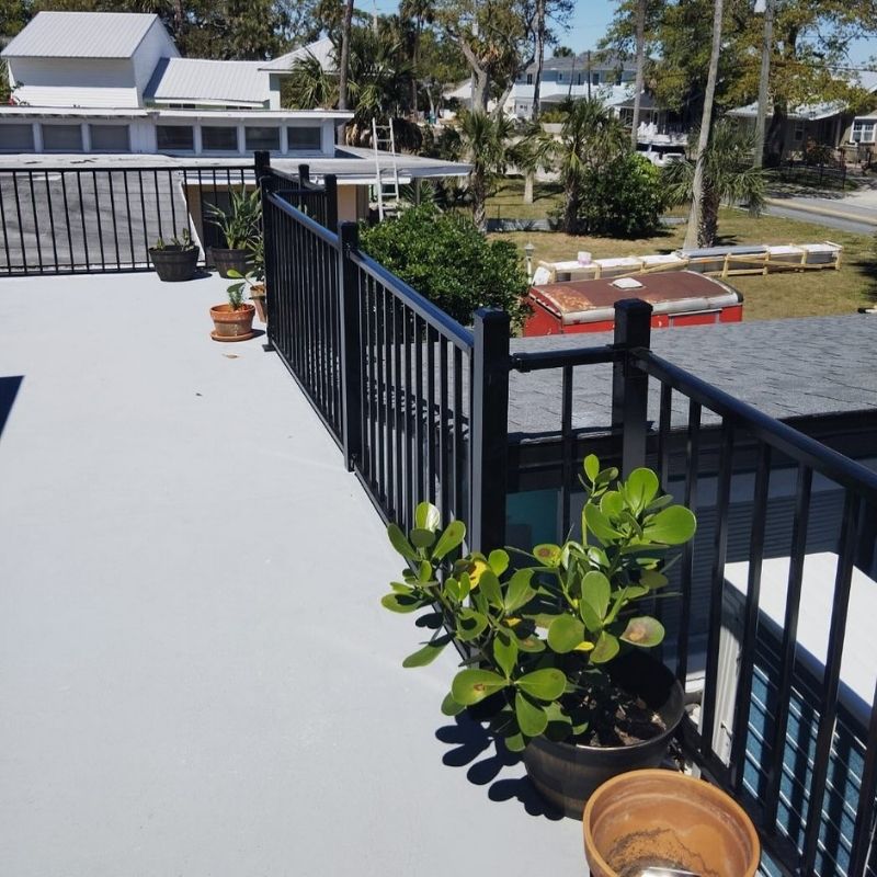 aluminum rail installed by top rail fence