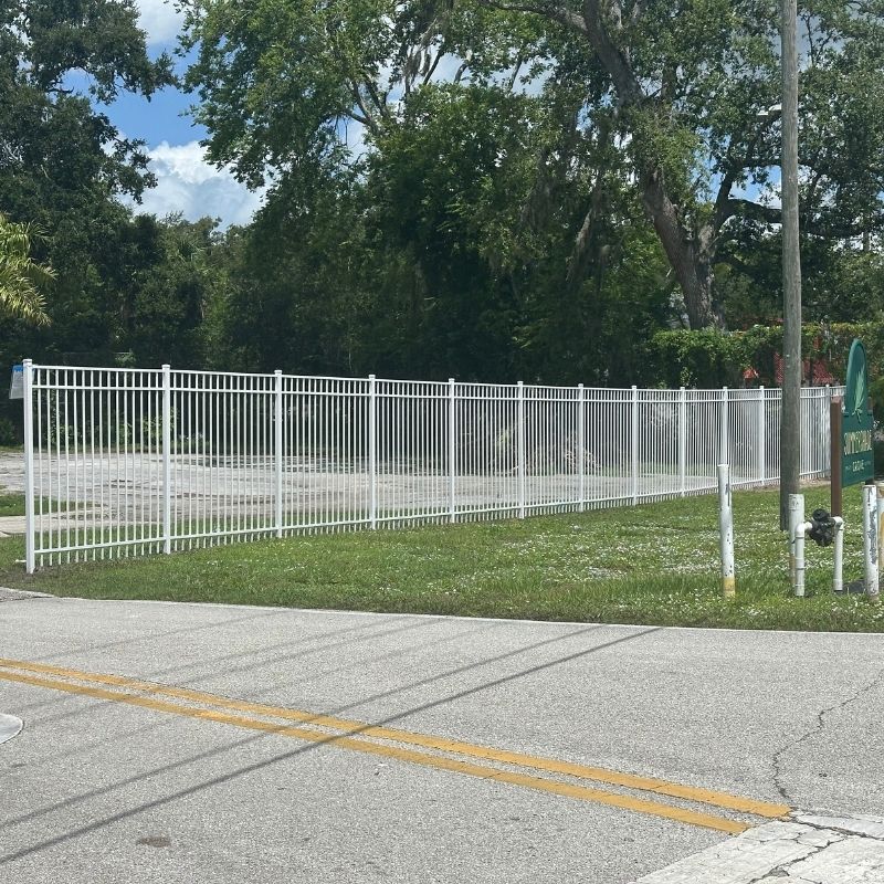 aluminum fence installed by top rail fence