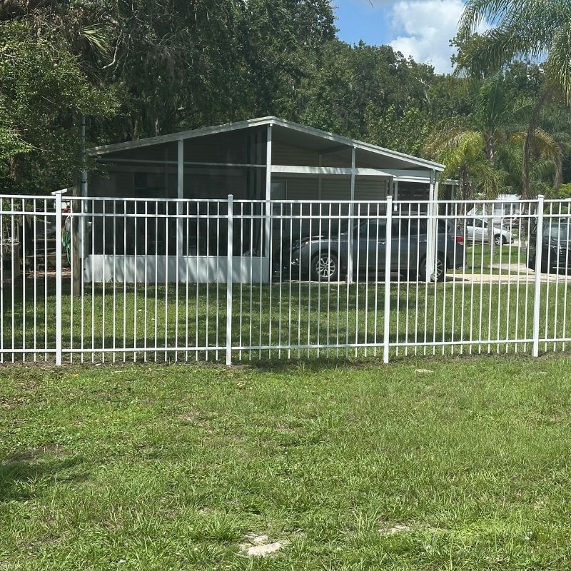 aluminum fence installed by top rail fence
