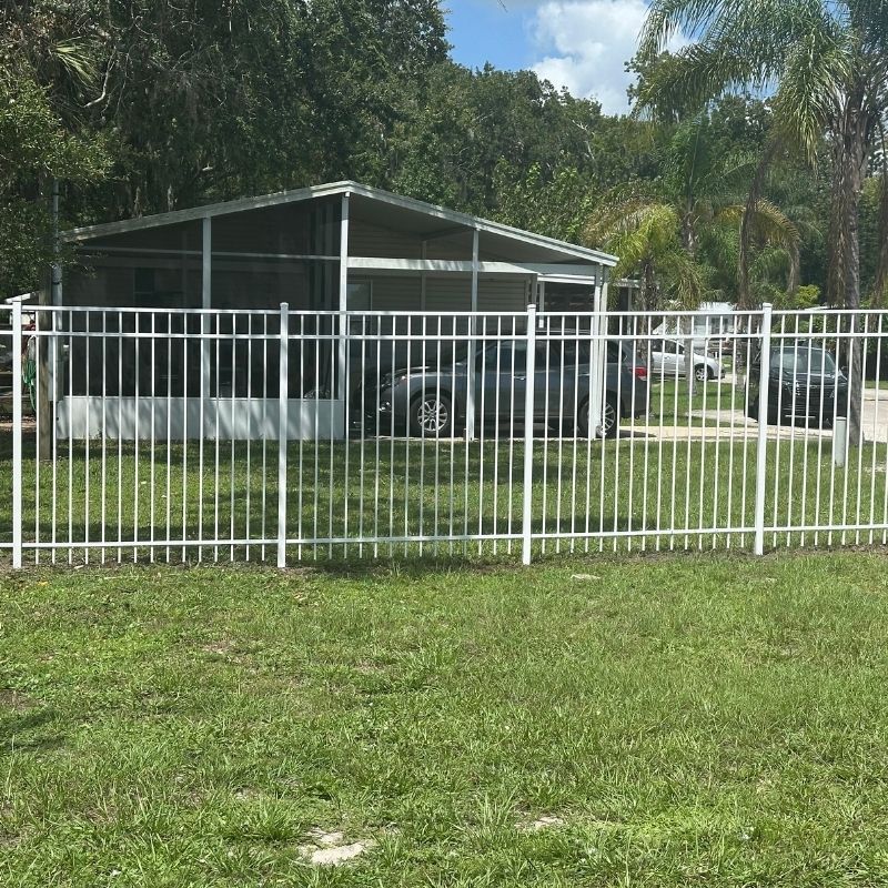 aluminum fence installed by top rail fence