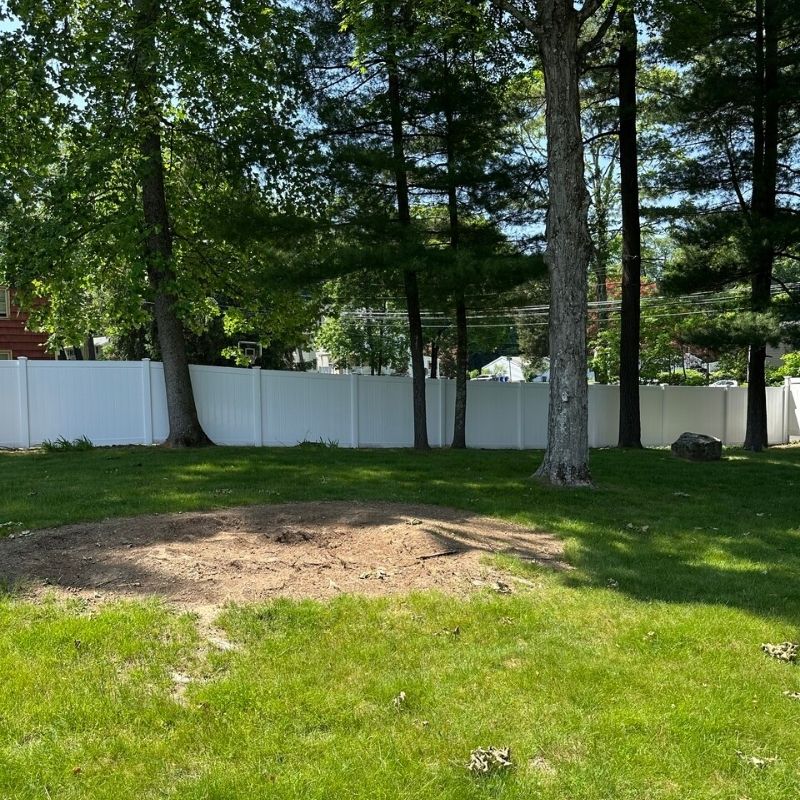 white vinyl fence installed by Top Rail Fence