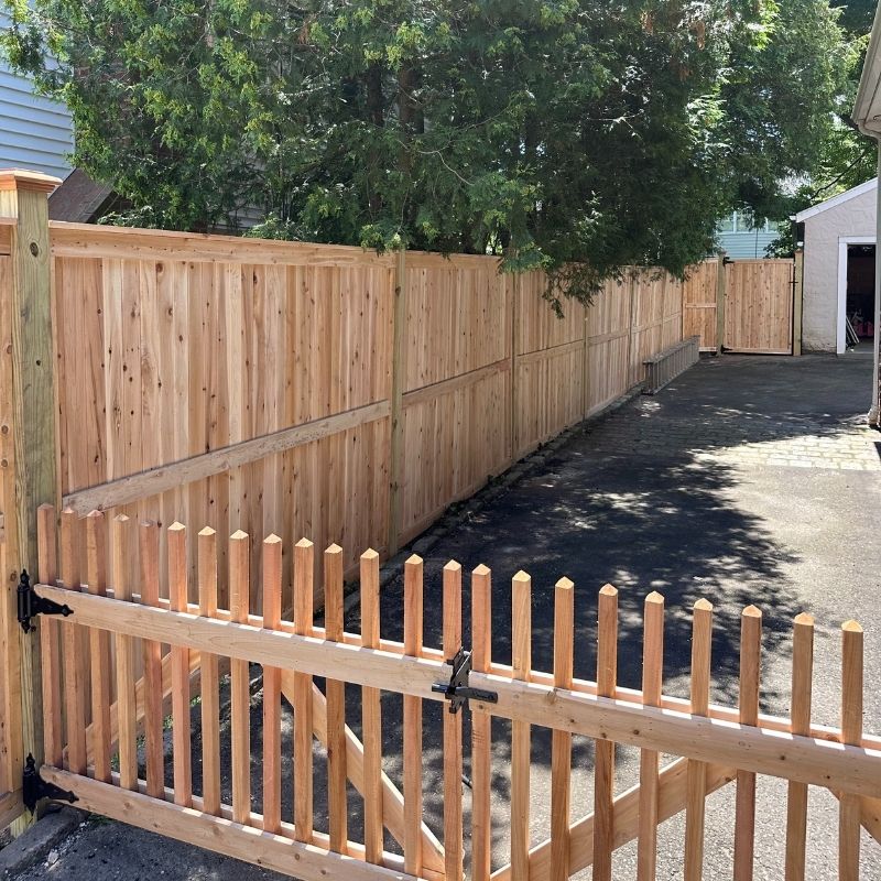 picket fence installed by top rail fence