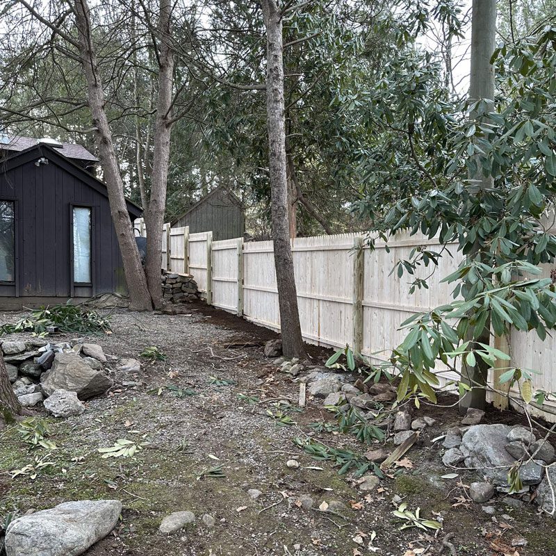 Wood privacy fence in Westport, CT