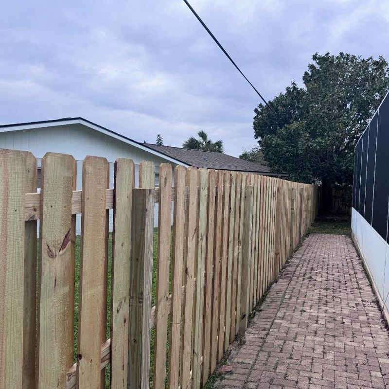 Shadow box wood fence