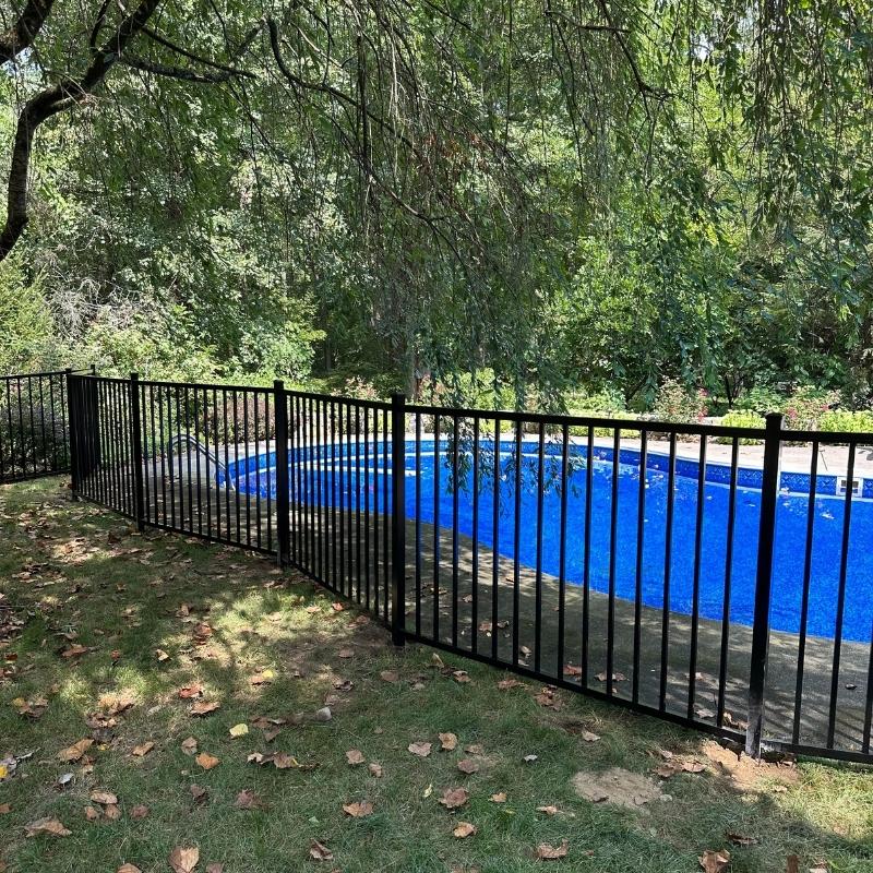 ornamental metal fence installed by Top Rail Fence