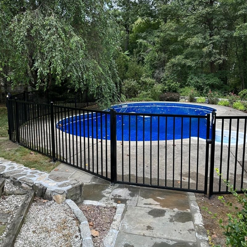 ornamental metal fence installed by Top Rail Fence