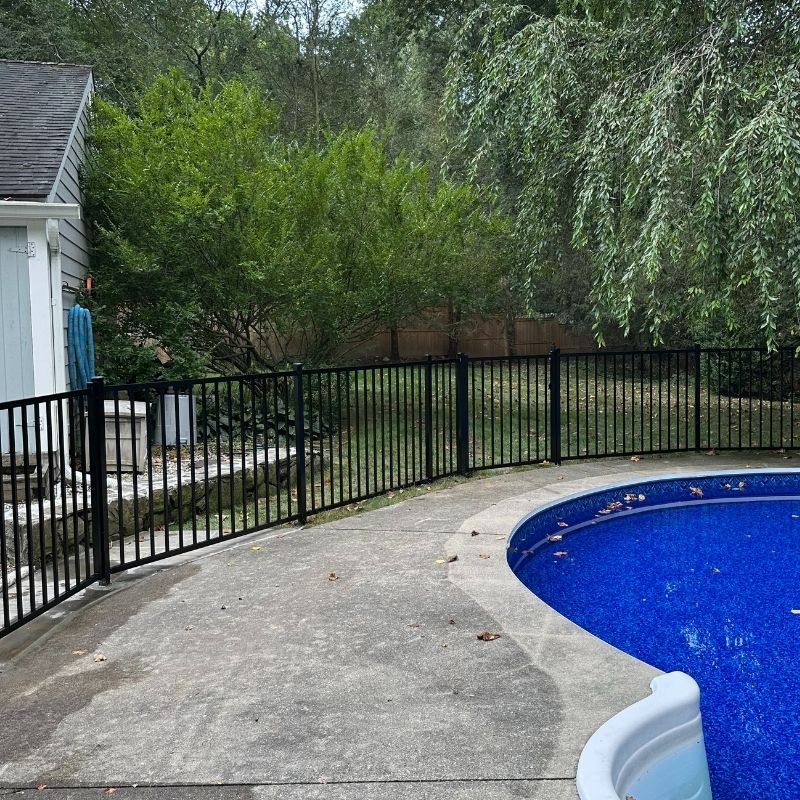 ornamental metal fence installed by Top Rail Fence