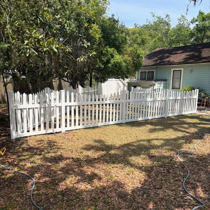 picket fence installed by top rail fence