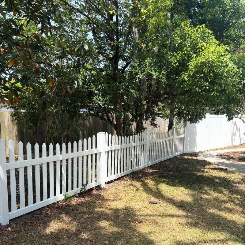 picket fence installed by top rail fence